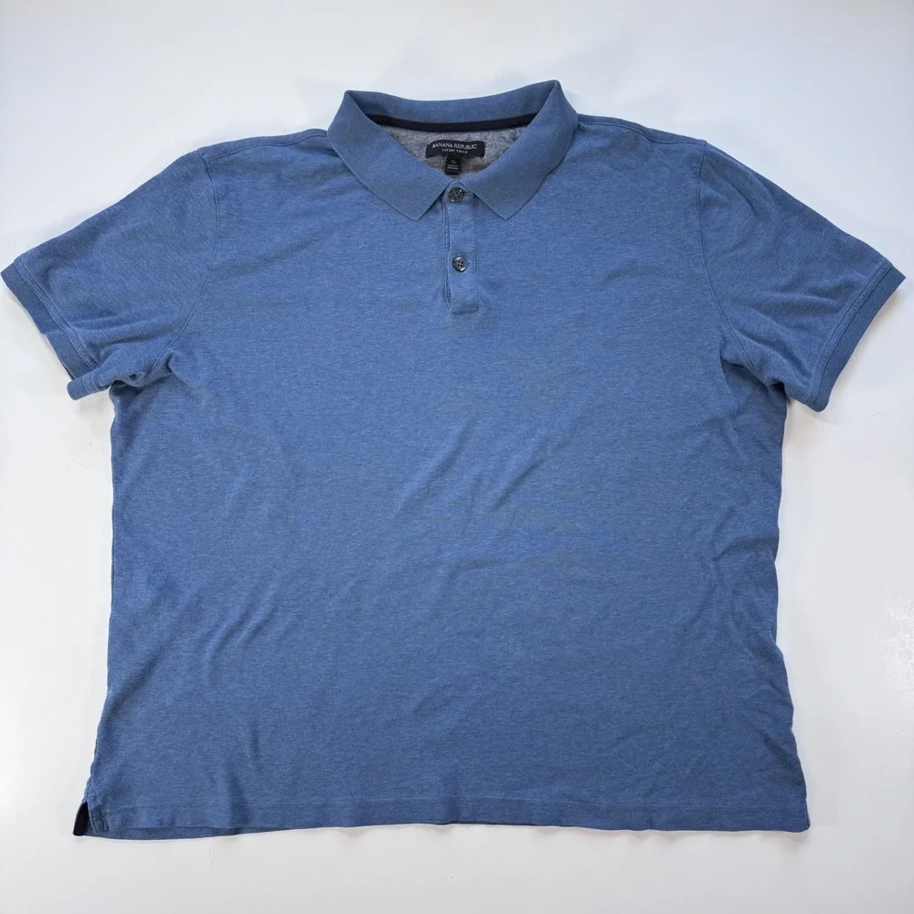 BANANA REPUBLIC Luxury Touch Performance Polo Short Sleeve Shirt Blue Mens XL